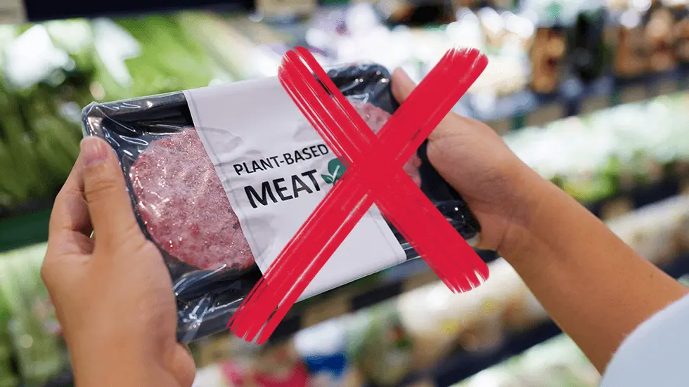 Plant-Based Meat Patty enveloped in plastic