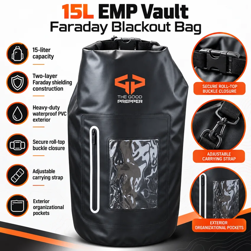 One 15L EMP Vault Faraday Blackout Bag