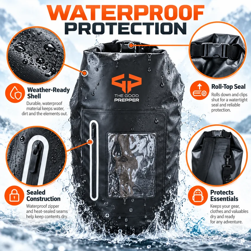 EMP Vault waterproof PVC exterior and roll-top seal